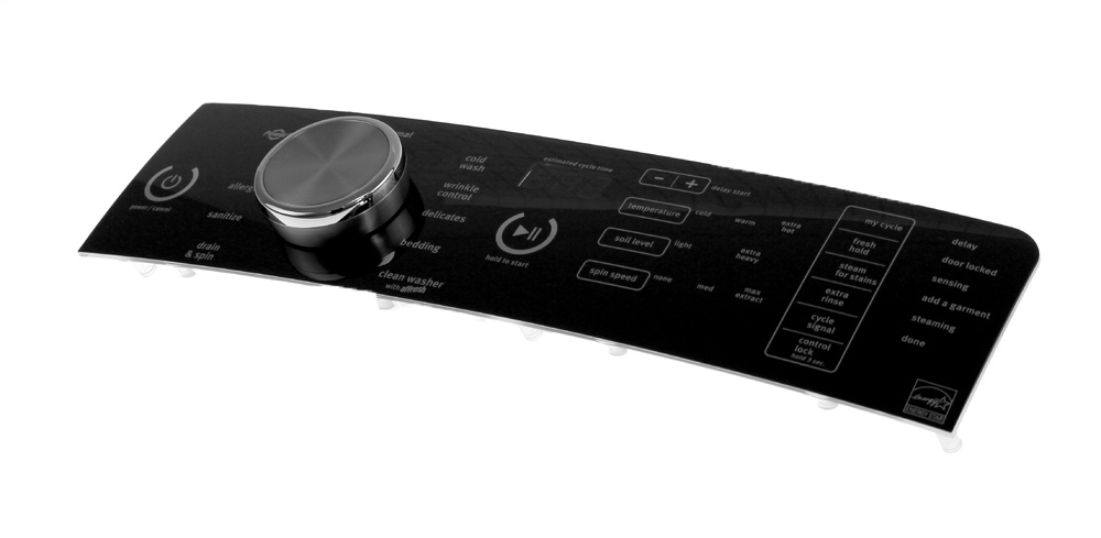 W10911044 - Genuine OEM Whirlpool Washer Control Panel Assembly, Black